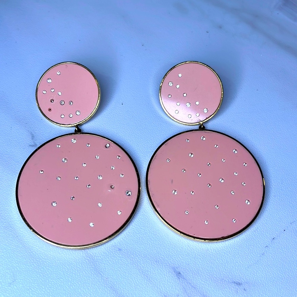Joanna Laura Constantine Light Pink Stone crystal Drops earrings